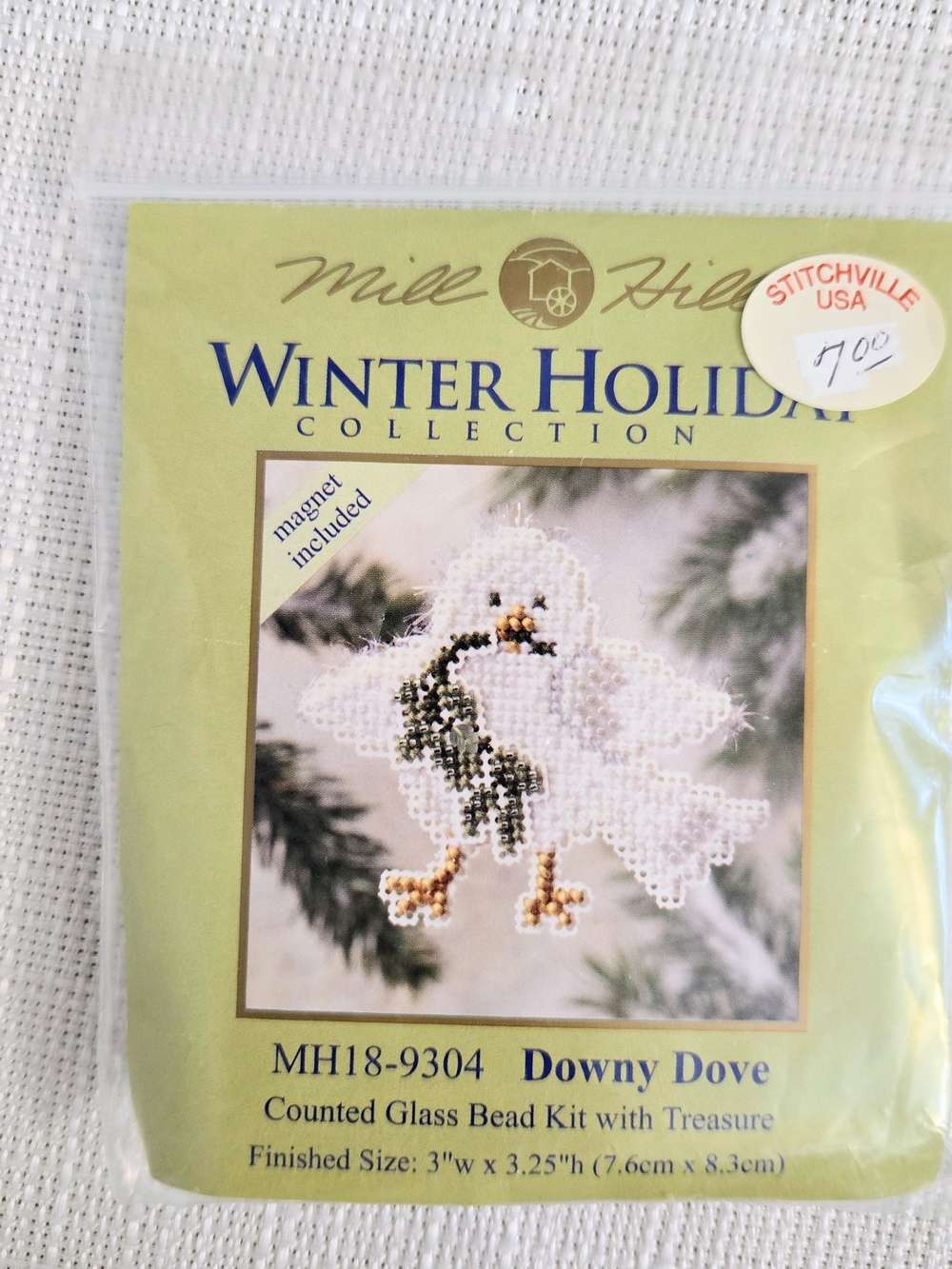Mill Hill Downy Dove Glass Bead Counted Embroidery Kit MH18-9304 Peace Magnet